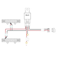 LED LIGHT BAR WIRING HARNESS KIT (2 LEADS 16AWG) WITH FUSE 12V 40A RELAY 3/4