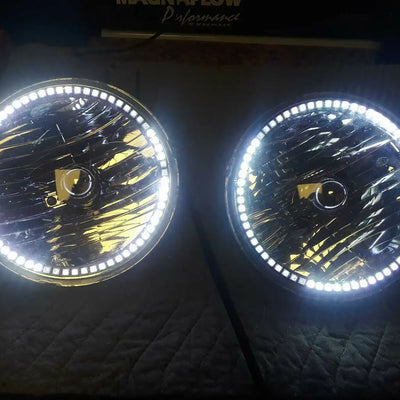 Used 2007-2016 Jeep Wrangler Headlights with Dynamic ColorSHIFT Halos - Clearance