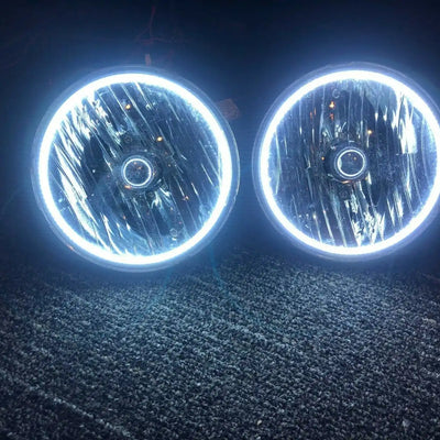 Used 2007-2016 Jeep Wrangler JK Headlights with White LED Halos - Clearance