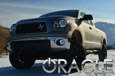 ORACLE 2007-2013 TOYOTA TUNDRA BLACK HEADLIGHTS WITH WHITE LED HALOS 7119-001 - CLEARANCE