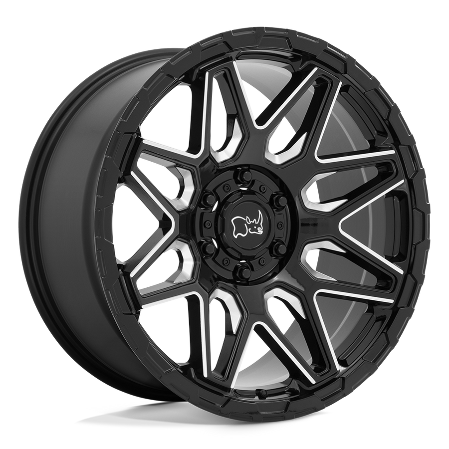 Black Rhino Hard Alloys SHOCKWAVE Gloss Black W/ Milled Spokes wheel