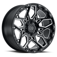 Black Rhino Hard Alloys SHRAPNEL Gloss Black W/ Milled Spokes wheel