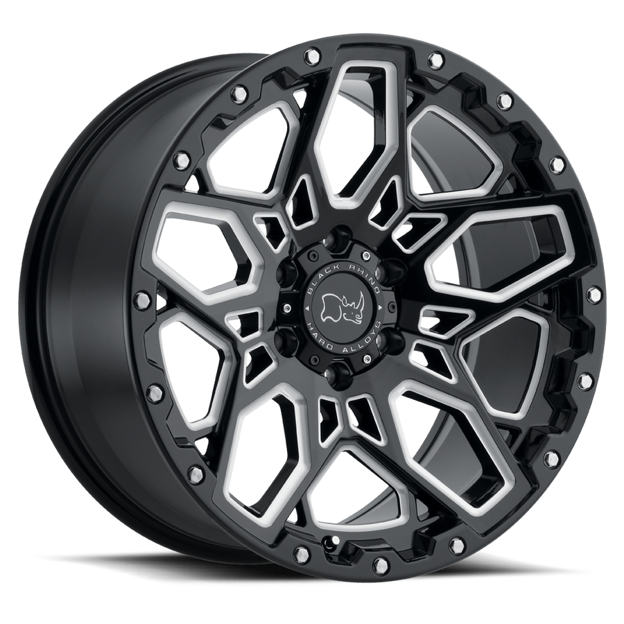 Black Rhino Hard Alloys SHRAPNEL Gloss Black W/ Milled Spokes wheel