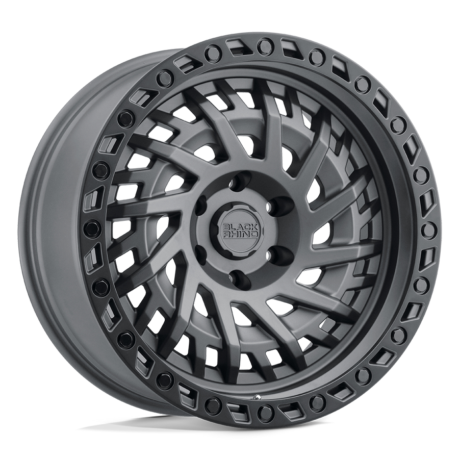 Black Rhino Hard Alloys SHREDDER Matte Gunmetal W/ Black Ring wheel
