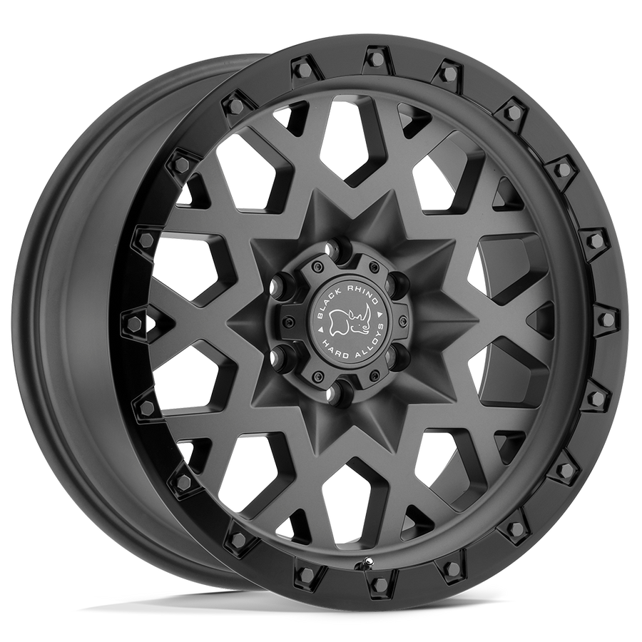 Black Rhino Hard Alloys SPROCKET Matte Gunmetal W/ Black Ring wheel