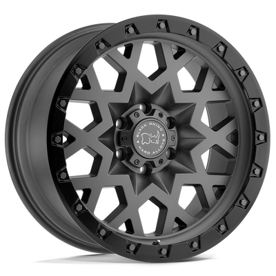 Black Rhino Hard Alloys SPROCKET Matte Gunmetal W/ Black Ring wheel
